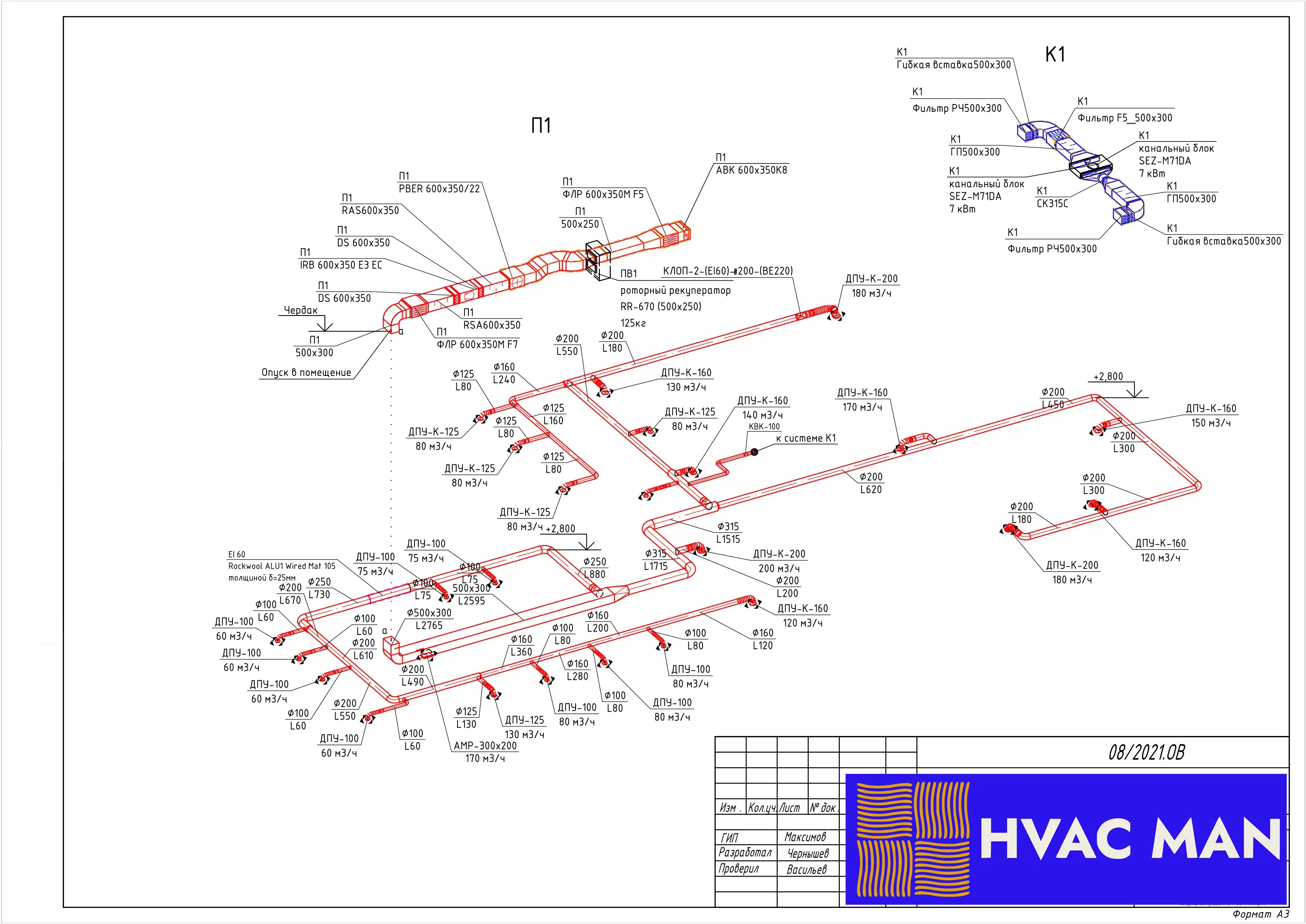 Схема вентиляции медицинского центра